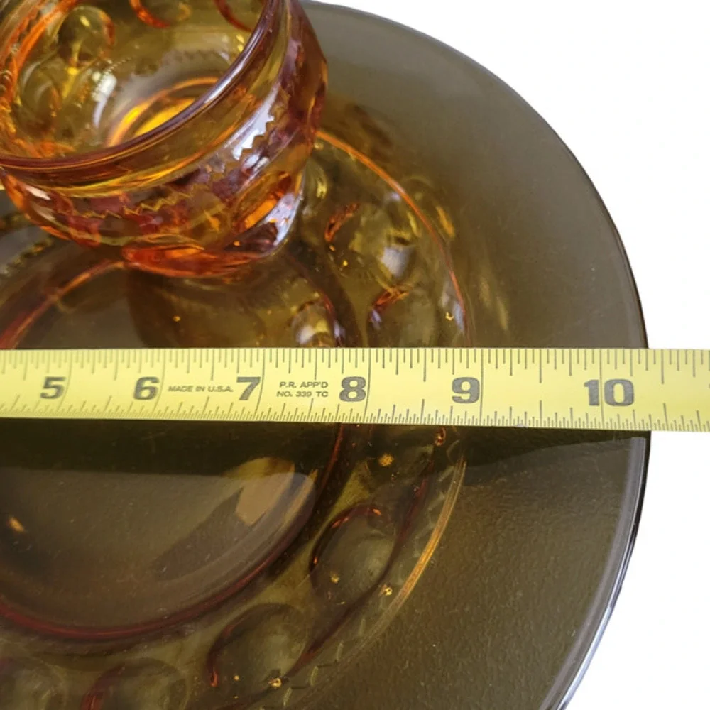 MCM Snack Plate & Cup Set Gold Crown‎ by Indiana Glass AKA Lancaster Colony Fall